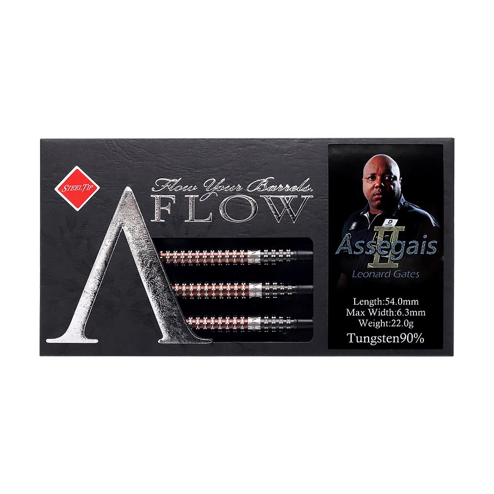 DYNASTY A FLOW BLACK LINE coating type Assegais2 STEEL Leonard Gates player model dart barrel dart set