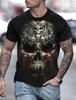 2023 New Men's Gender-Neutral T-Shirt 3D Printed Lion Round Neck Casual Short Sleeve Top Street Wea Men'st-Shirtoversizedt-Shirt