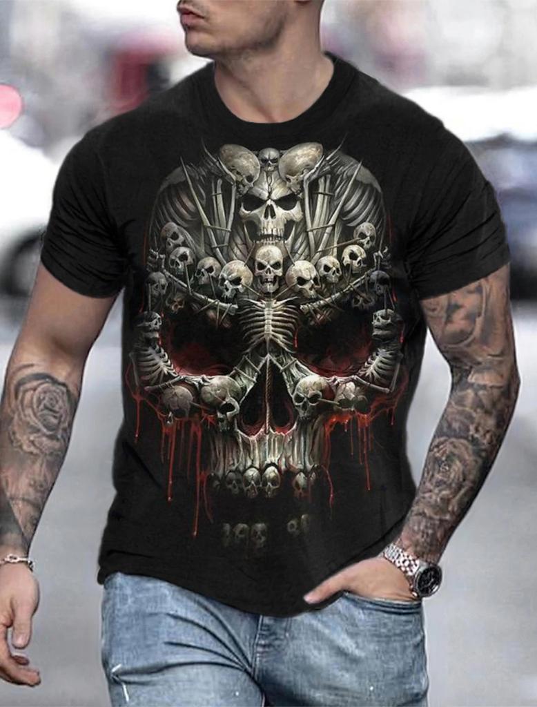 2023 New Men's Gender-Neutral T-Shirt 3D Printed Lion Round Neck Casual Short Sleeve Top Street Wea Men'st-Shirtoversizedt-Shirt