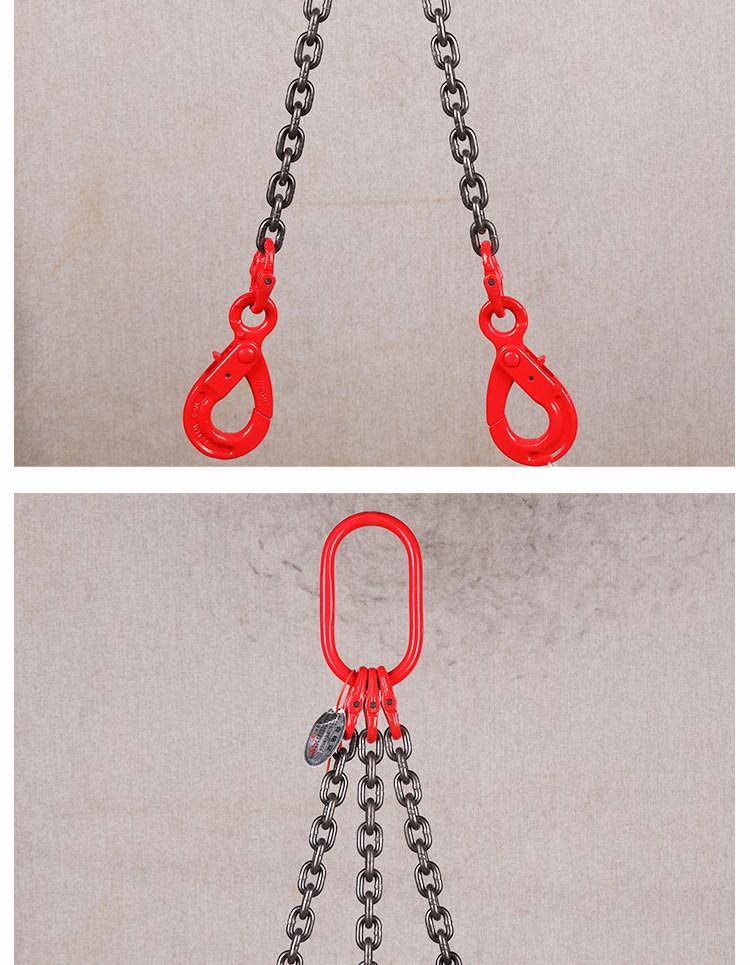 Double Hook Self-Locking Safety Lifting Chain for Crane, 2-3 Tons Capacity