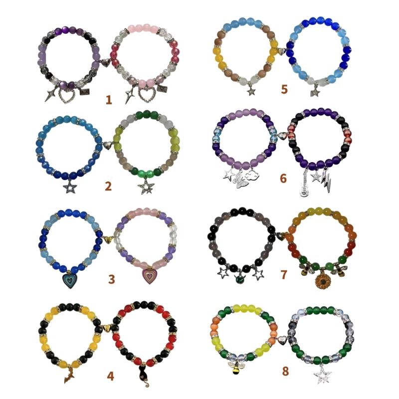 Magnetic Couple Bracelets for Lovers Heart Designd Deep Connection Comfortable Wear for Daily Use and Romance Occasions