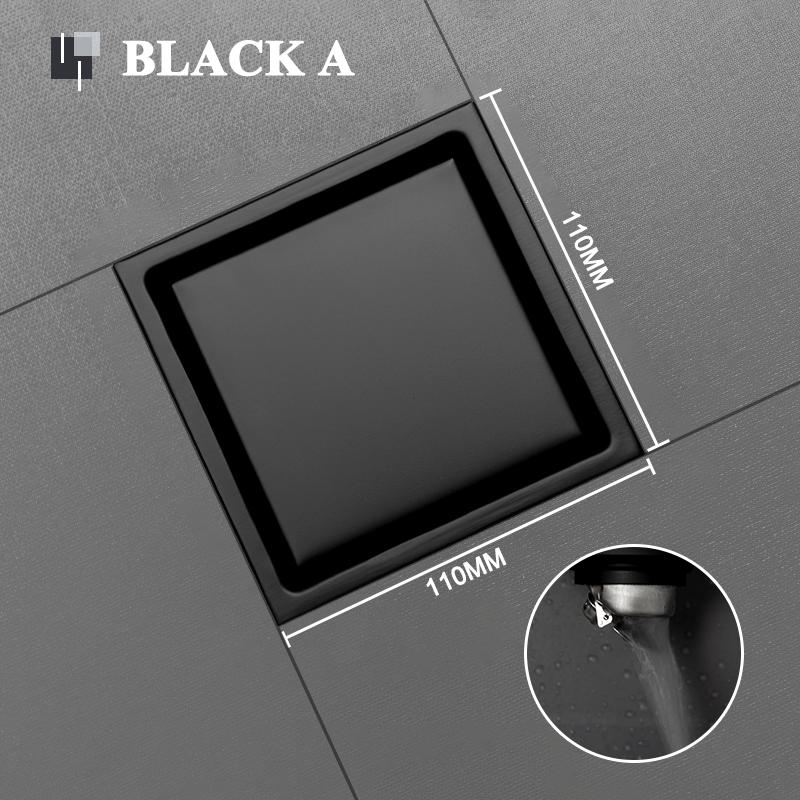 Bathroom Deodorant Shower Floor Drain Stainless Steel Square Garbage Filter Drainage Tile Embedded Invisible Floor Drain