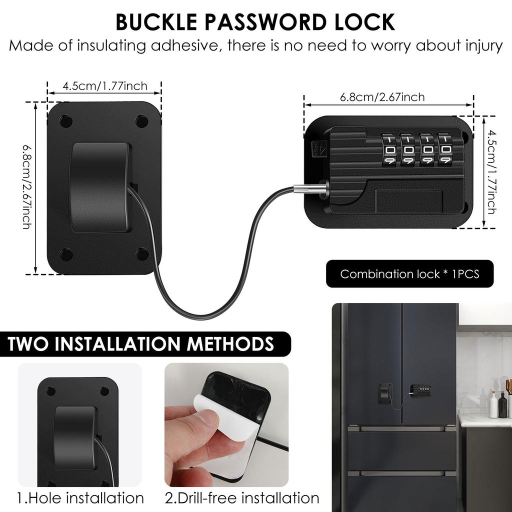 1/2 ks Zámky na lednici s heslem Samolepicí zámek na skříňku Odolný proti vrtání Zámek na lednici pro lednici Skříňku Zásuvku Okno