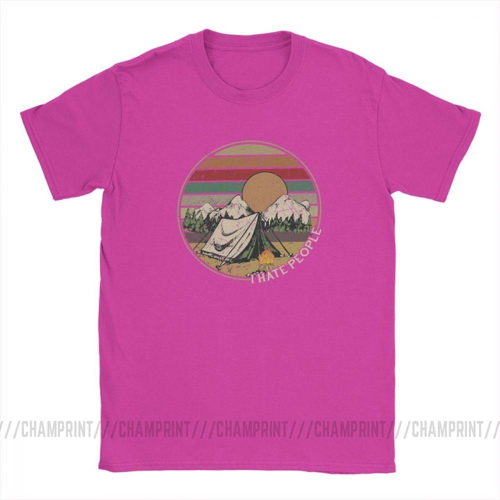 Love Camping I Hate People Vintage Funny T Shirts For Men Camping Hiking Short Sleeve Tops
