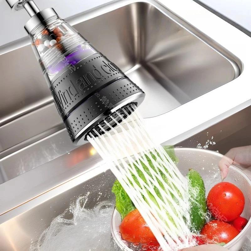 360 Degree Faucet Anti Splash Head Kitchen Water Saver Universal Rotating Bubbler Filter Nozzle Booster Nozzle Kitchen Tools
