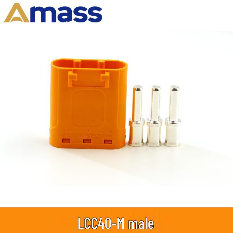 Amass LCB 40/50/60PW-M/F Crimp Purple Copper Silver-Plated Locking Circuit Board Connector