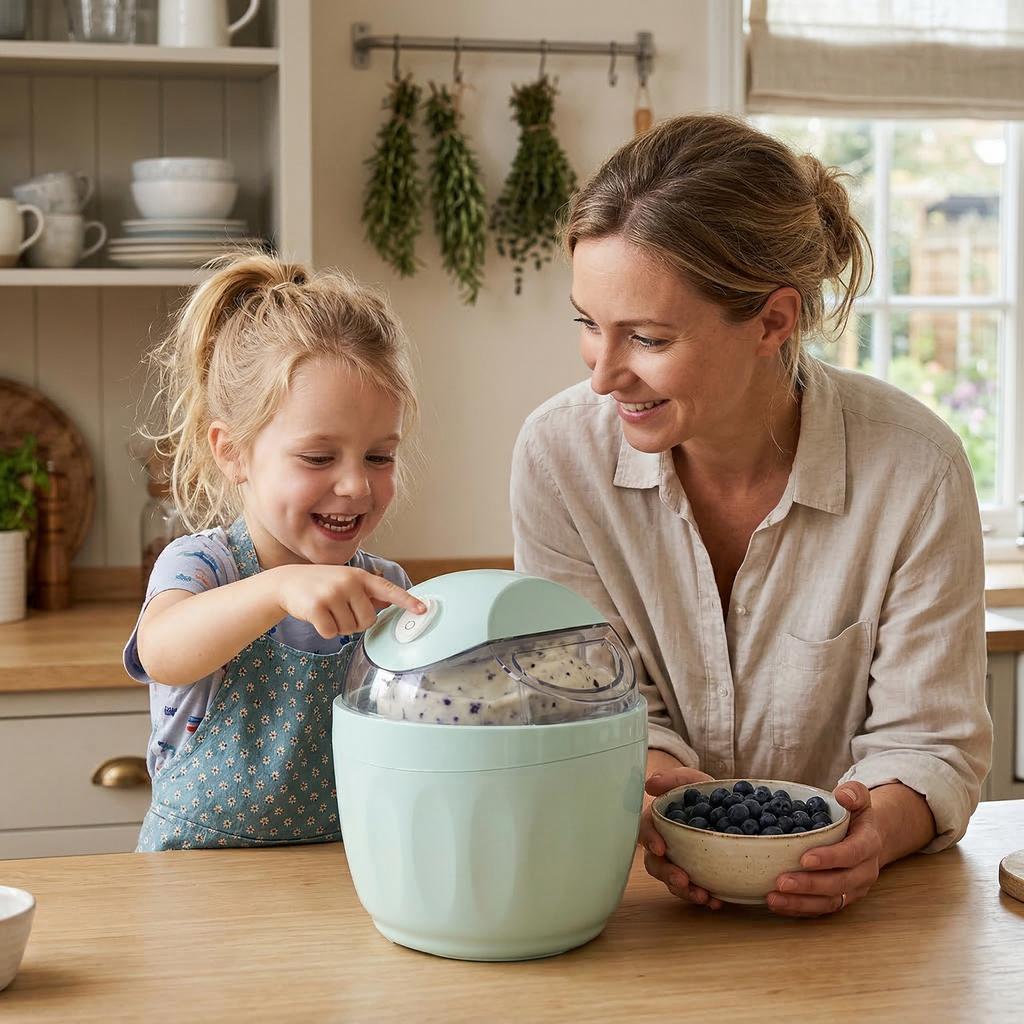 Single Serve Personal Ice Cream Maker Just 15 Minutes 500ml Mini Electric Ice Cream Maker for Home for Individual Servings