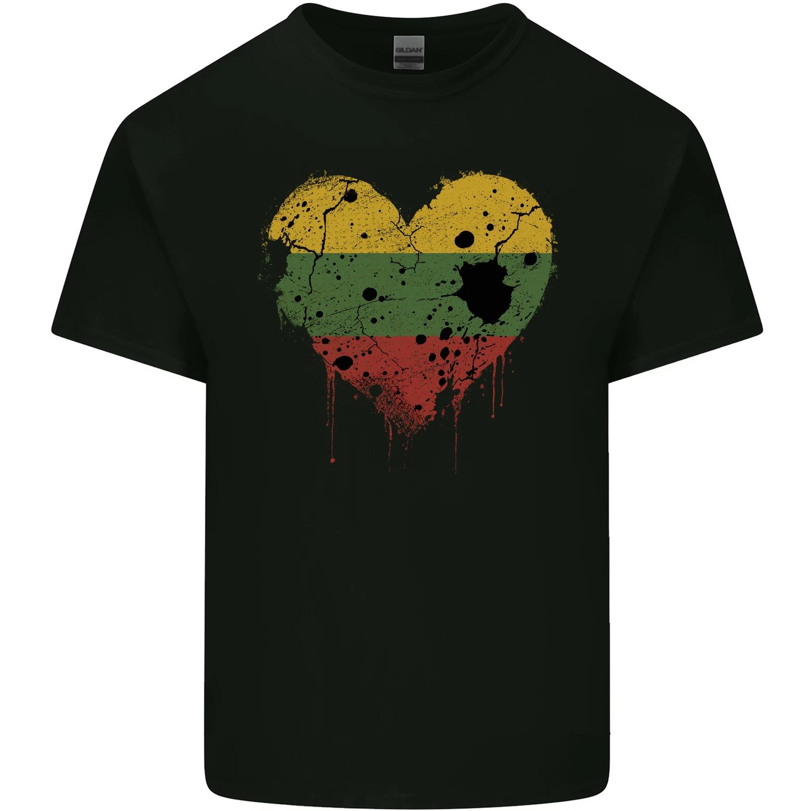 Love Lithuania Flag Lithuania Day Football Kids T-Shirt Childrens 4XL