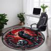1PC Raven Stained Decor Office Round Rug, Non Slip, Soft and Durable Office Rug for Interior Decoration, Perfect for Office