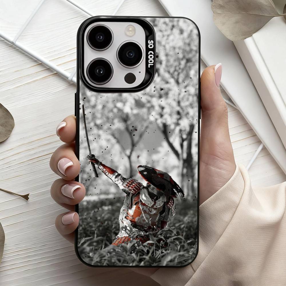 

Game G-Ghost Of Y-Yotei Phone Case For iPhone17,16,15,14,13,12,11 Plus,Pro Max Black Candy Silver Plated Cover iPhone16plus