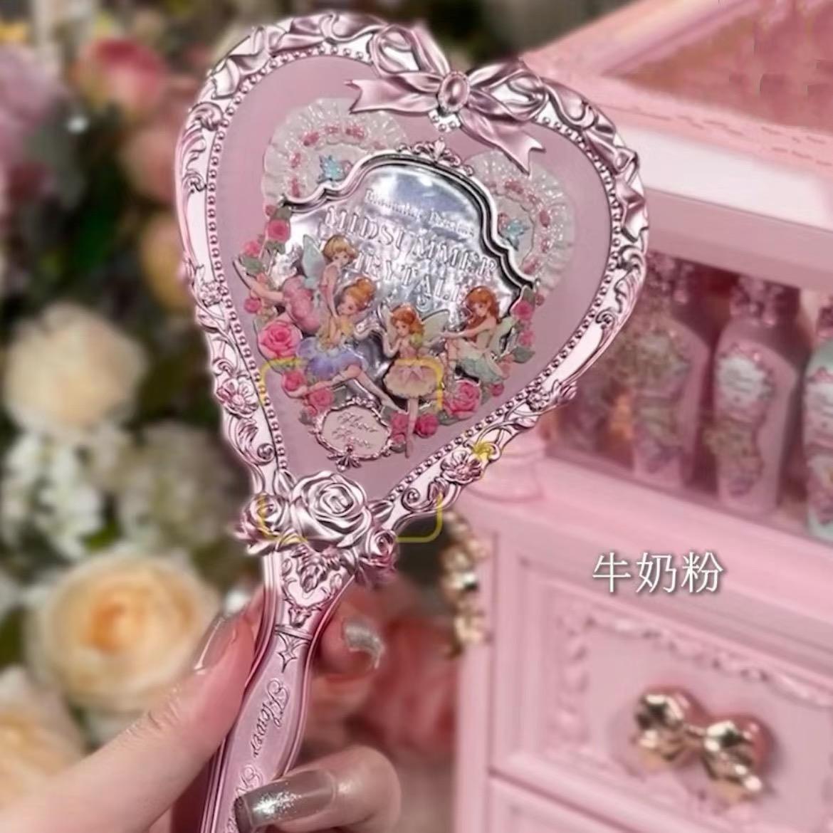 Oglindă de mână Flower Knowing Căpșună Cupidon Oglinzi de machiaj Flowerknows Oglindă vintage