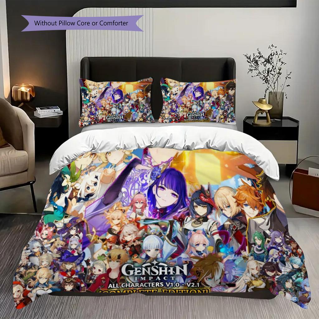 Genshin Impact Complete Character Visual Novel Bedding 1 Duvet Cover 2 Pillowcase Without Core Duvet Cover And Pillowcase