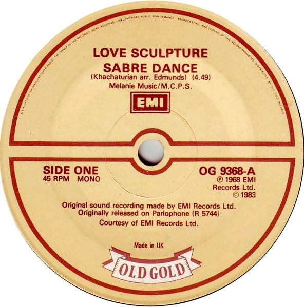 

7-дюймовая пластинка LOVE SCULPTURE TOMORROW Танец с саблями Мой белый велосипед OG9368 Old Gold 1983 Великобритания Рок Б/у
