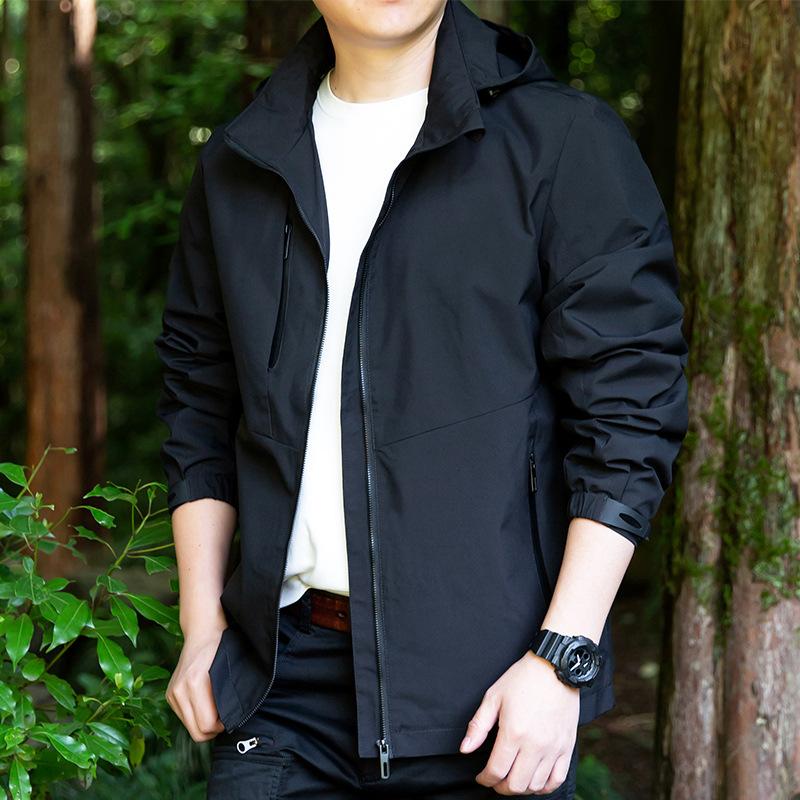 

Повседневная куртка Мужская куртка на весну и осень Водонепроницаемая и ветрозащитная свободная трендовая куртка Куртка Tooling 5XL чёрный