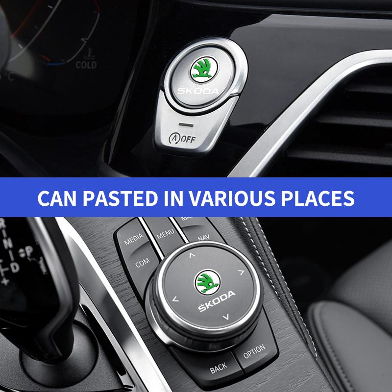TTJJ2 1/2/5/10pcs Car Badges Auto Interior Decor Logo Stickers for Skoda Fabia Kodiaq Citigo Octavia Superb Karoq VRS Yeti Rapid Scala