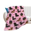 Cute Dachshund Blanket Soft Flannel Cartoon Print Blanket Sofa Bedroom Dormitory Nap Blanket