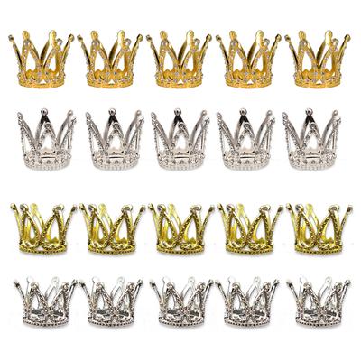 5Pcs Small Rhinestone Tiara Crown Cake Decoration Tiny Baby Crown Cake Topper For Flower Arrangements Birthday Wedding Decor