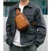 Whatna Antik-Stil Gerbte Natürliche Rindsleder Ein Schultertasche für Herren, 3-Wege, Crossbody, Schulter, Brusttasche, Echtes Leder, Dick, Passt für iPad