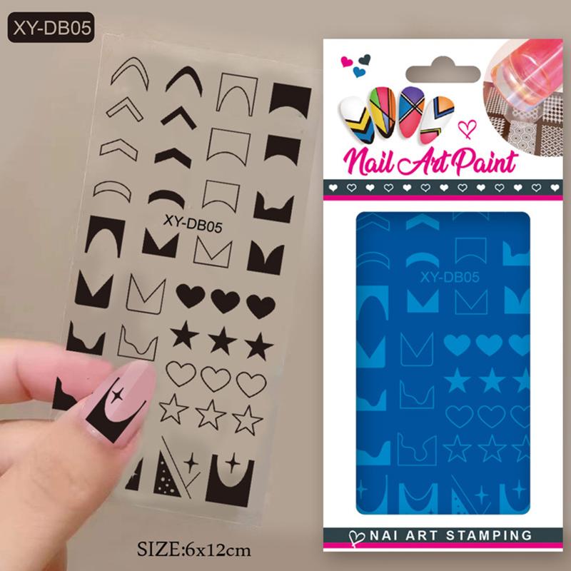 

Любовь Сердце Цветок Нейл-арт Штамповочные пластины Шаблон для рисования Бант Геометрическая Полоса Линия 3D Изображение Трафарет Форма Инструменты для печати as the picture