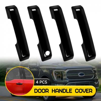 4pcs For Ford -2024 F-150 Gloss Black Exterior Door Handles ABS Covers Trims
