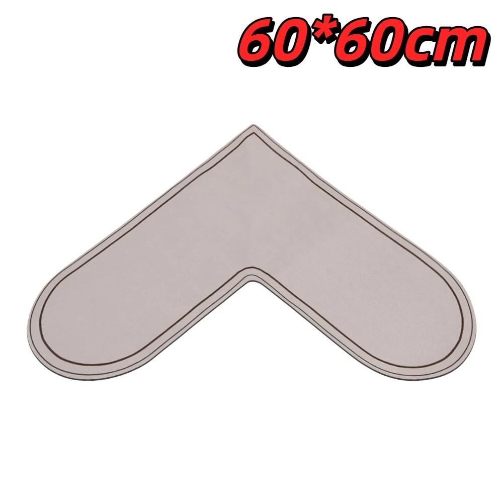 

60*60cm Kitchen Carpet L-Shape Oil-Proof Anti-Slip Floor Mat Water Absorbent Wipable Surface Waterproof Doormat Home Decoration