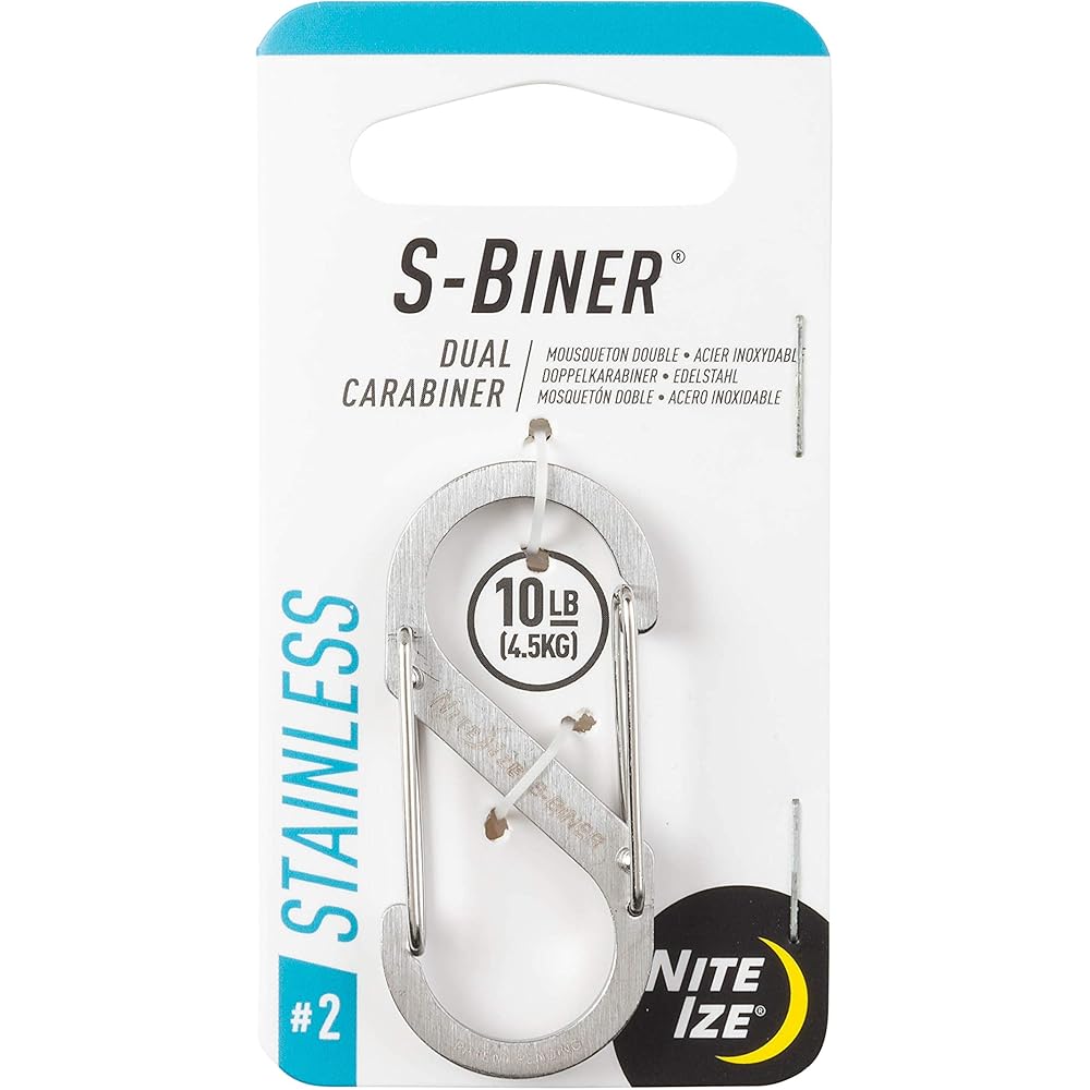Nite Ize S-Biner Stainless Steel Carabiner #2 Silver Durable Clip Accessory