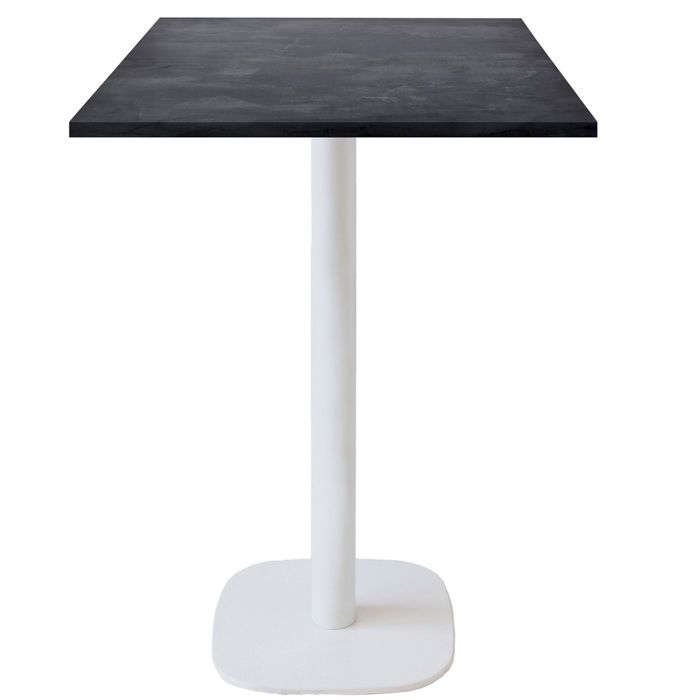 60 X 60 Cm High Table - Round Model with Metallic Slate White Base