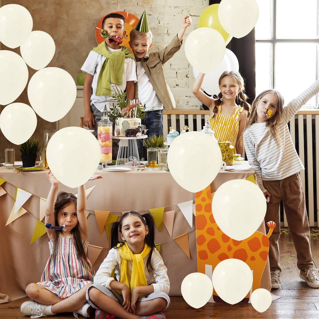 Different Sizes Of Ivory Party Latex Balloons For Birthdays, Baby Showers, Graduations, Weddings, Gender Reveals, Anniversary Party Decorations