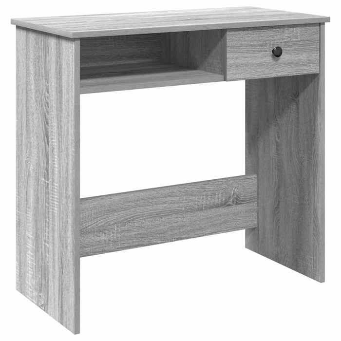 VidaXL Desk Sonoma Grey 80x40x75 Cm Engineered Wood, Computer Desk, Standing Desk, Desk with Storage, Desk 860477