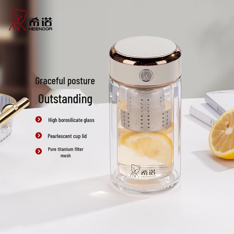 

Heenoor Double-Layer Glass Tea Infuser Bottle