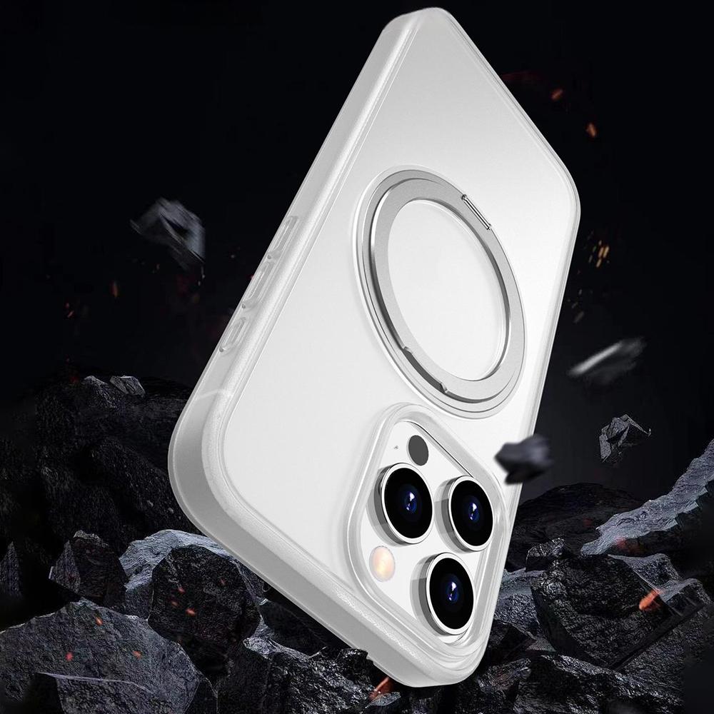 For iPhone 15 Pro Case Compatible with MagSafe PC+TPU Phone Cover Kickstand