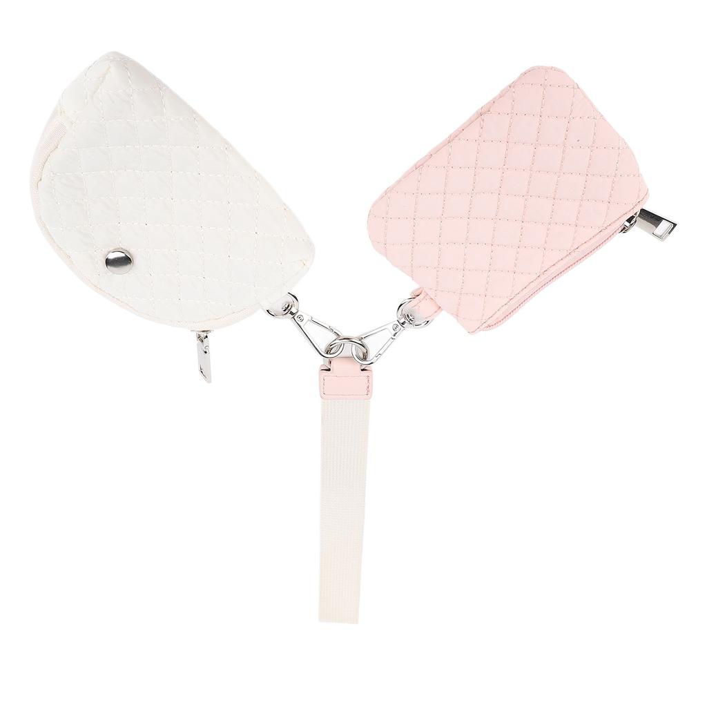 Mini Zip Around Wristlet Wallet Stylish Look Detachable Portable Dual Pouch Wristlet Keychain Wallet