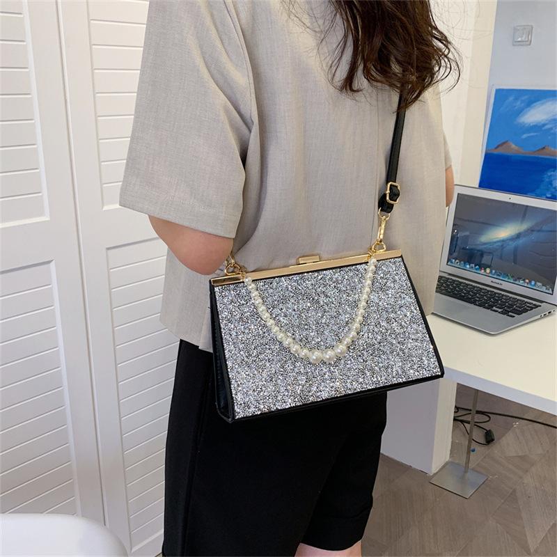 Cross-border fashion high-end texture bright diamond women's handbag 24 new exquisite literary one-shoulder messenger bag women