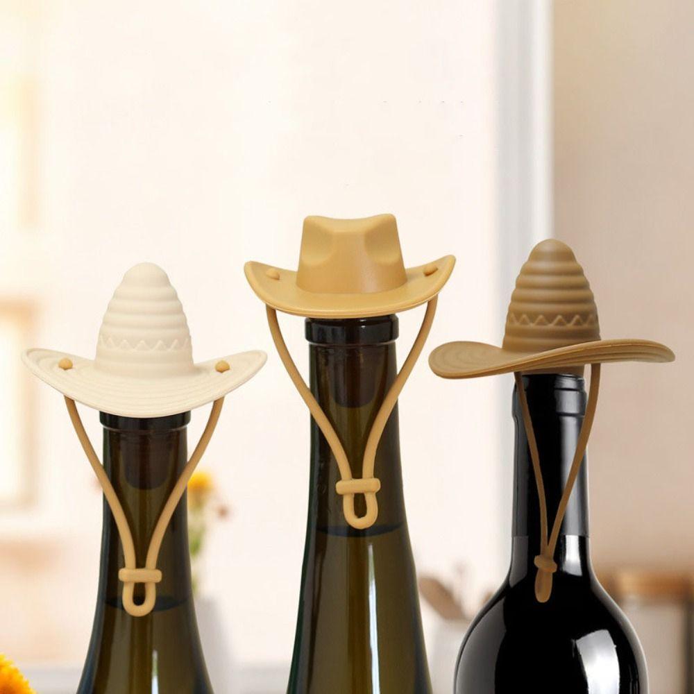 Leak-Proof Cowboy Hat Wine Stopper Reusable Wine Cork Champagne Bottle Stopper  Kitchen