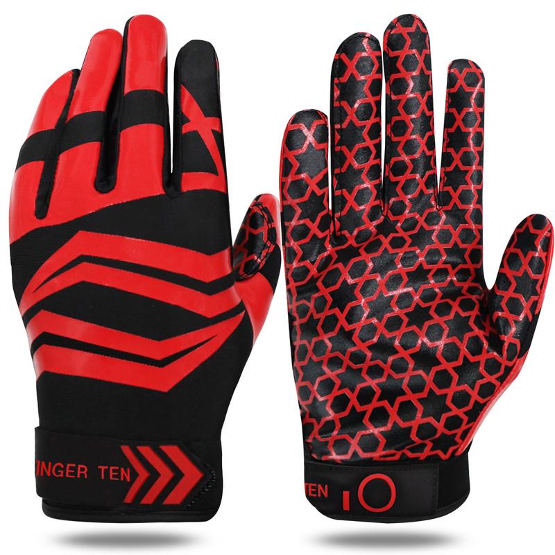

Football Gloves Adult Upgrade High Non-Slip Grip Flexible Lightweight Receiver Glove Adults Sizes for Unisex Drop Shipp Practical Use S красный