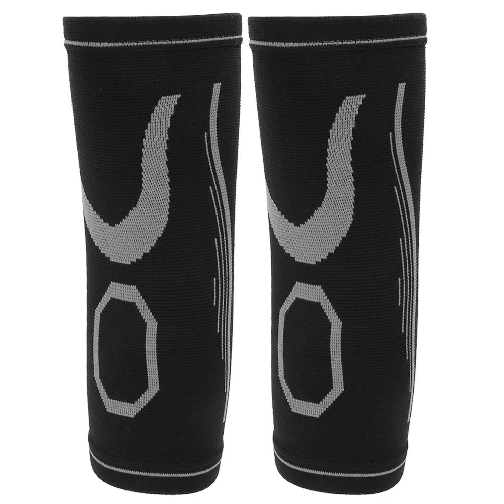 Outdoor Sport Ellbogenstütze Armschutz Rutschfest Warmhalten Kompression zum Laufen Alle Jahreszeiten(SchwarzGrau )