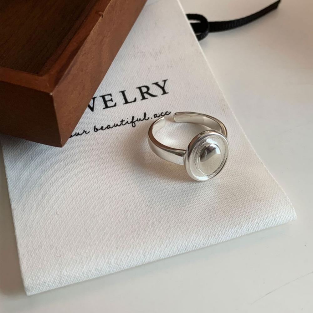 Retro S plain ring, non-fading light luxury index finger ring, open ring.
