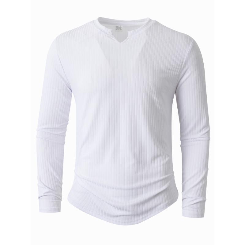 

2026 Autumn and Winter New V-neck T-shirt Solid Color Casual Fashion Long Sleeve S