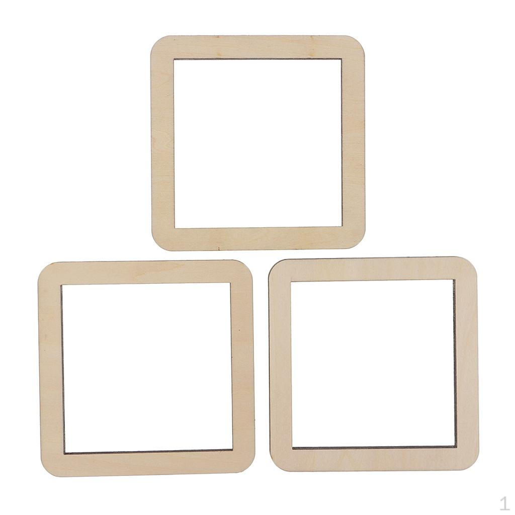 Auswahl 3cm / 5cm 10cm Unfertiger Hohlquadrat aus Holz