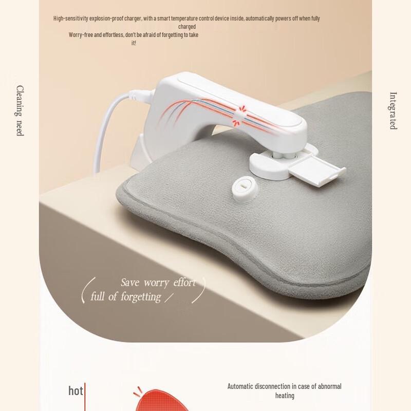 Rechargeable Electric Hand Warmer Hot Water Bottle with Washable Cover