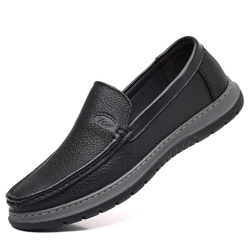Autumn sheepskin beanie shoes men's soft-soled soft-faced leather foot-fitting casual shoes one-pedal driving loafers men's