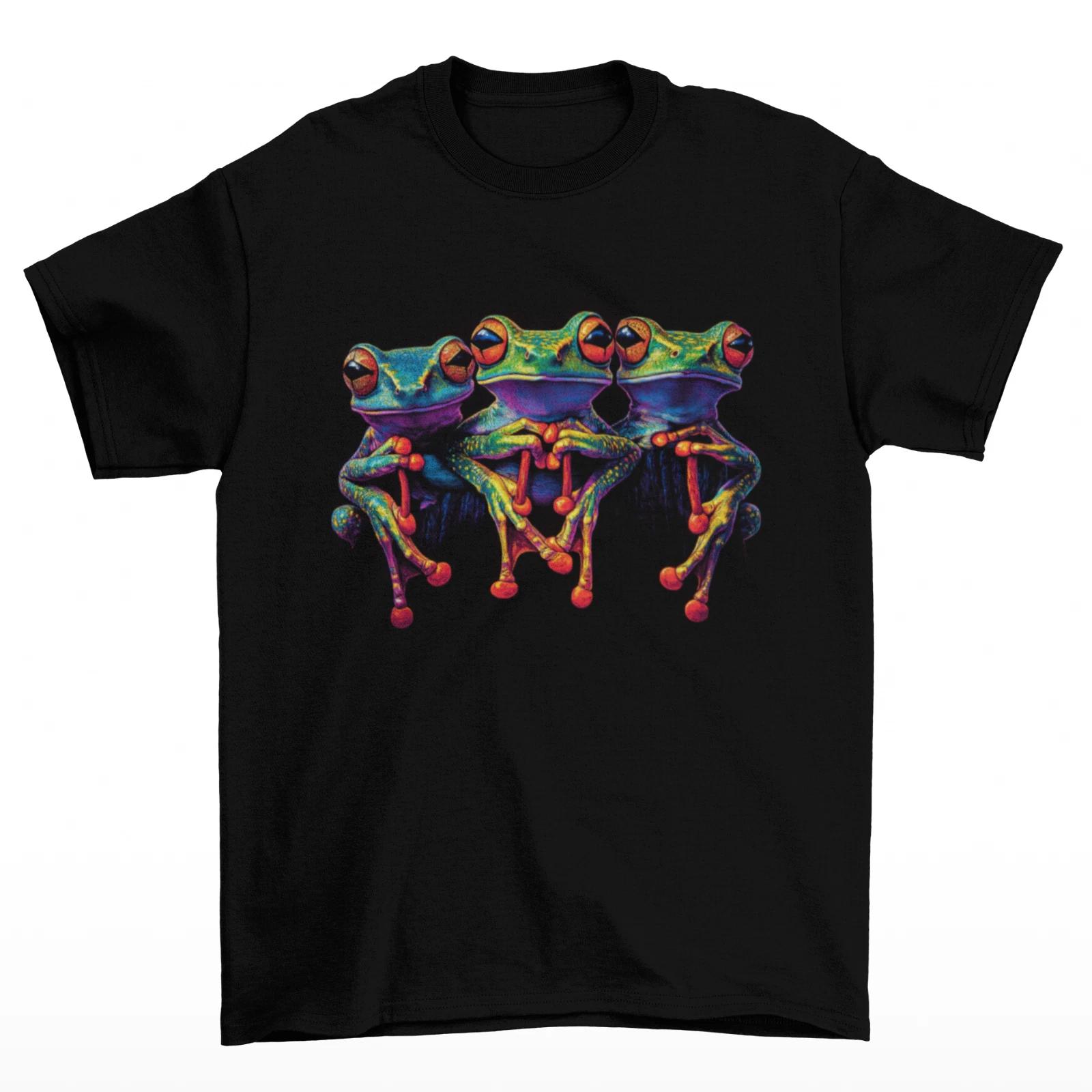 See No Evil Hear No Evil Speak No Evil T-Shirt Unisex Funny Cotton Adult Frogs XL