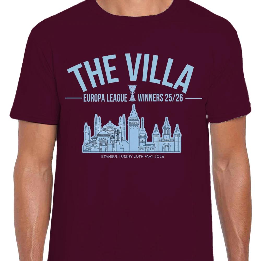 The Villa Burgundy T-Shirt Tee Aston Villa Europa Champions 2026 XS