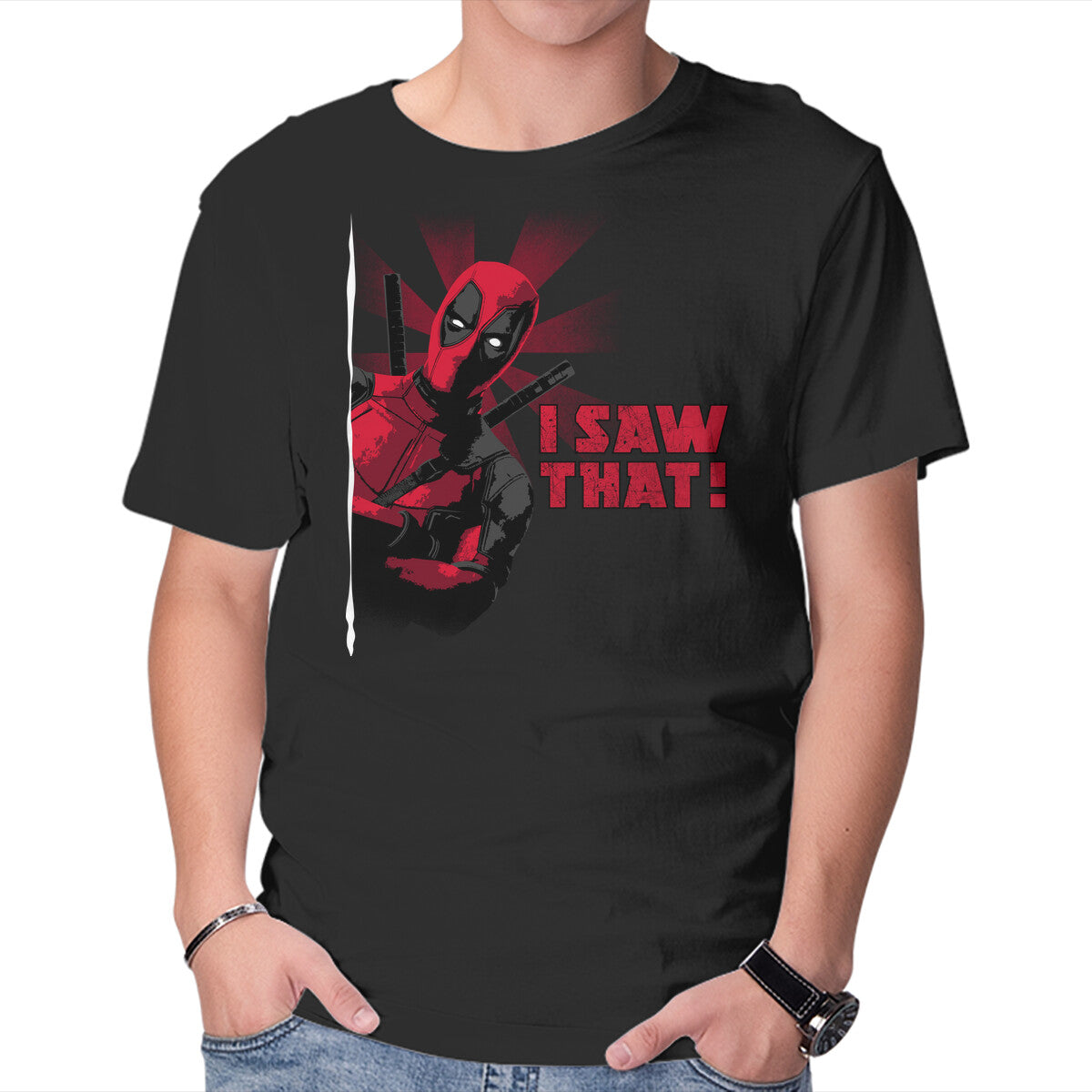 Unisex Crew Neck T-Shirt Hey I Saw That Graphic Short Sleeve Casual Tee XXXXL