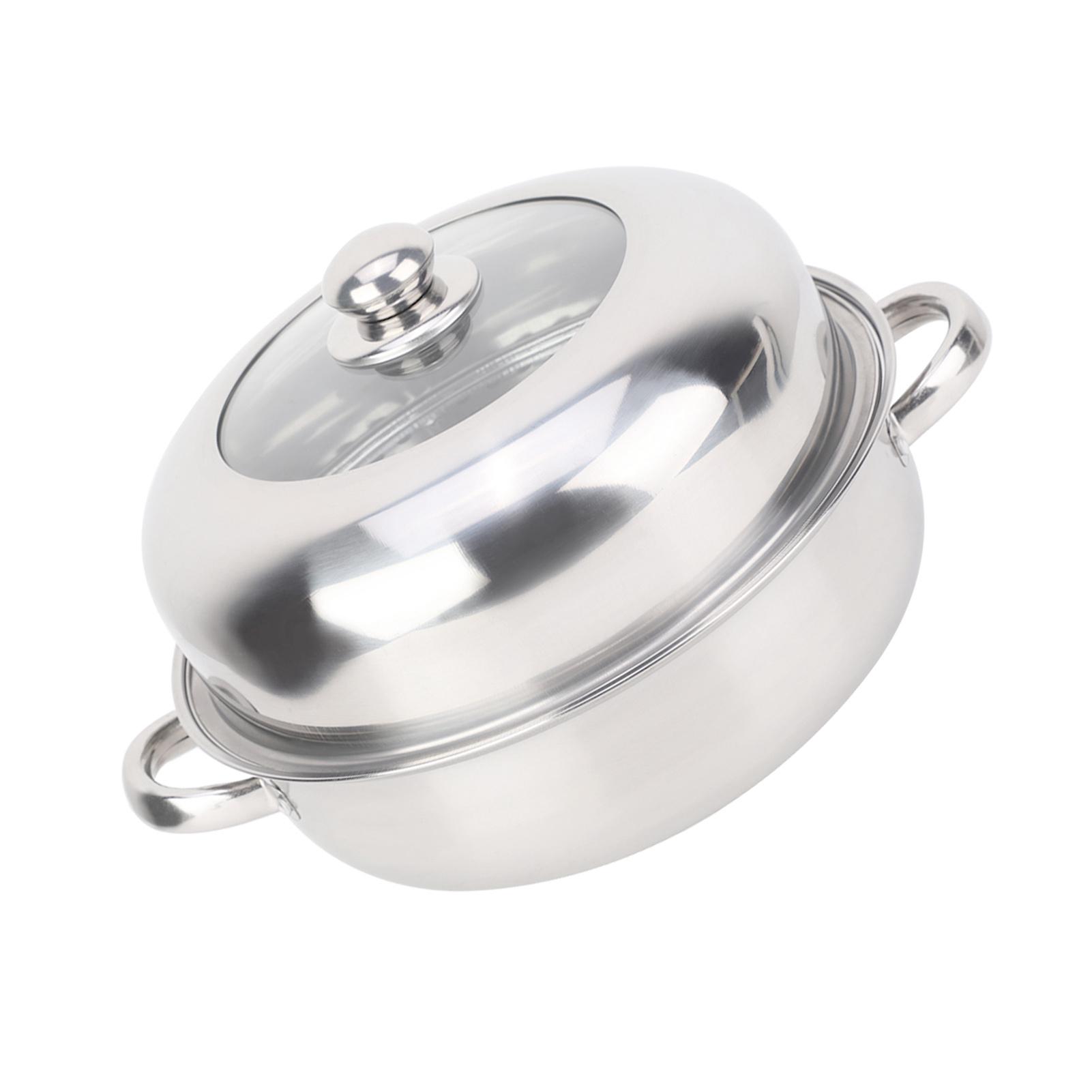

28CM Stainless Steel Single Layer Stockpot Hotpot Food Steamer Pot Cookware Household Cooking