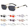 Y2K Rimless Sunglasses Rectangle Driving Shades Eyewear Cool Men Sunglasses  Holiday