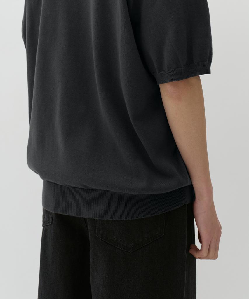 Musinsa Standard Washable Supima Cotton Crew Neck Short Sleeve Knit [Dark Gray]