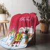 Manta de Lançar de Natal Renas Aconchegantes Boneco de Neve Feriado Flanela Fleece Quente Festivo Decoração de Inverno Presente Casa Conforto Aconchegante