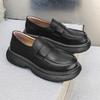 men's fashion original leather shoes slip-on driving shoe party banquet dresses black trendy platform loafers gentleman footwear