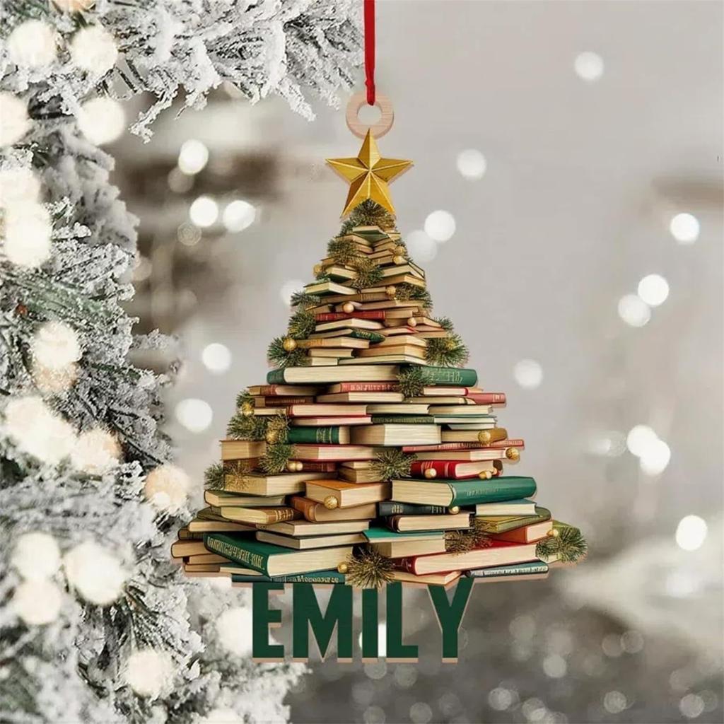 Weihnachten Baum Buch Dekorationen Baum Acryl Ornamente Weihnachten Baum Hängen Anhänger Decor